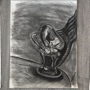 Charcoal Hand Drawing Art Piece